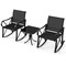 Outdoor Rocking Chair Set with Side Table and Gentle Rocking Motion